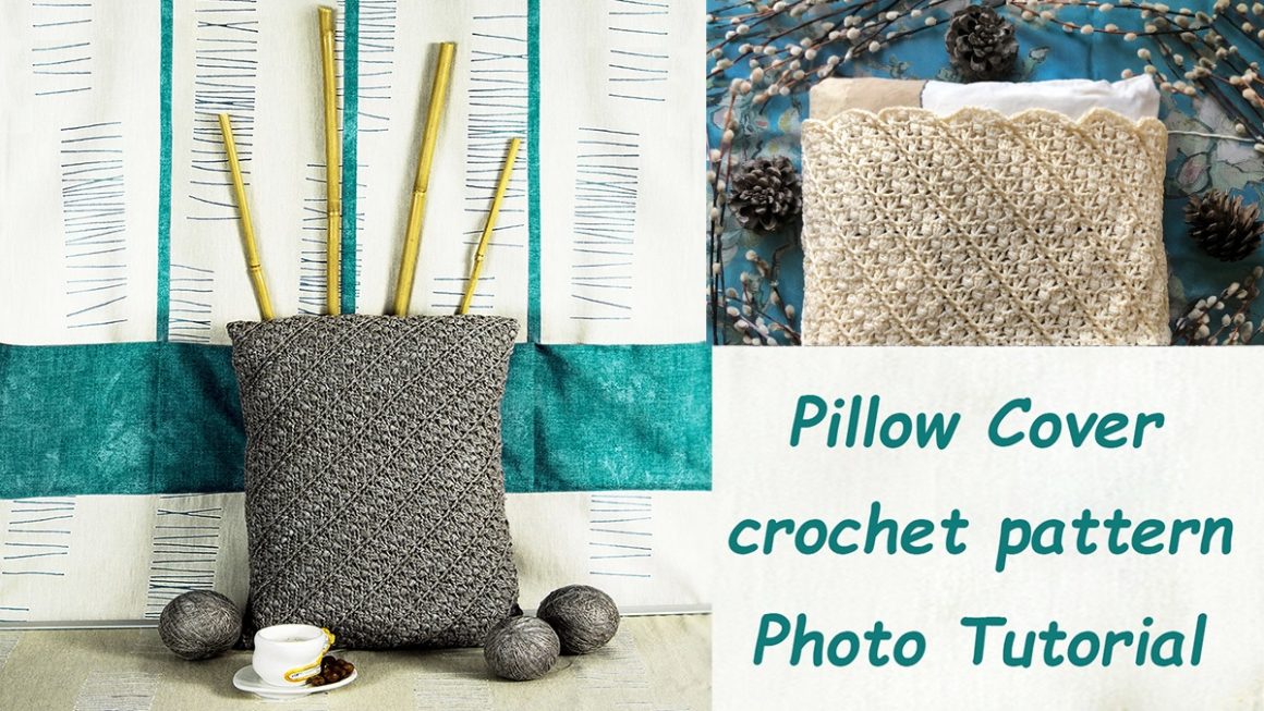 DIAGONAL BLOSSOMS: Crochet Pillow Cover Pattern
